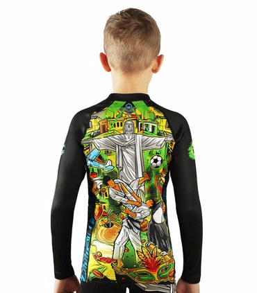 Groundgame rashguard KIDS brazil  long sleeve-black